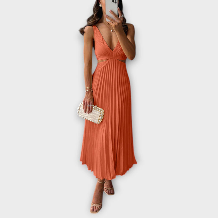 Chic Plissé Midi Illallinenmekko