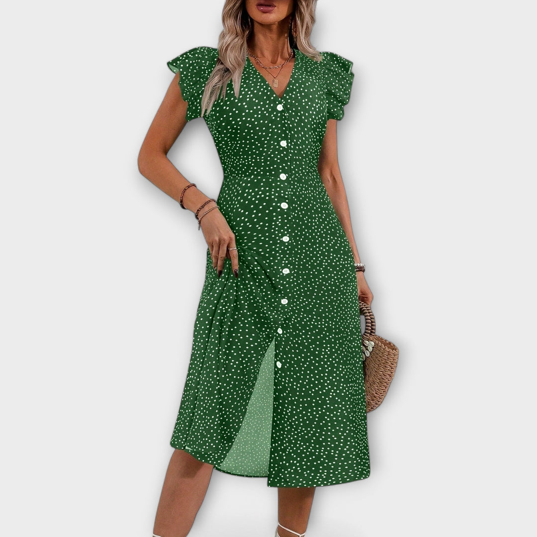Tyylikäs polka tetri midi mekko