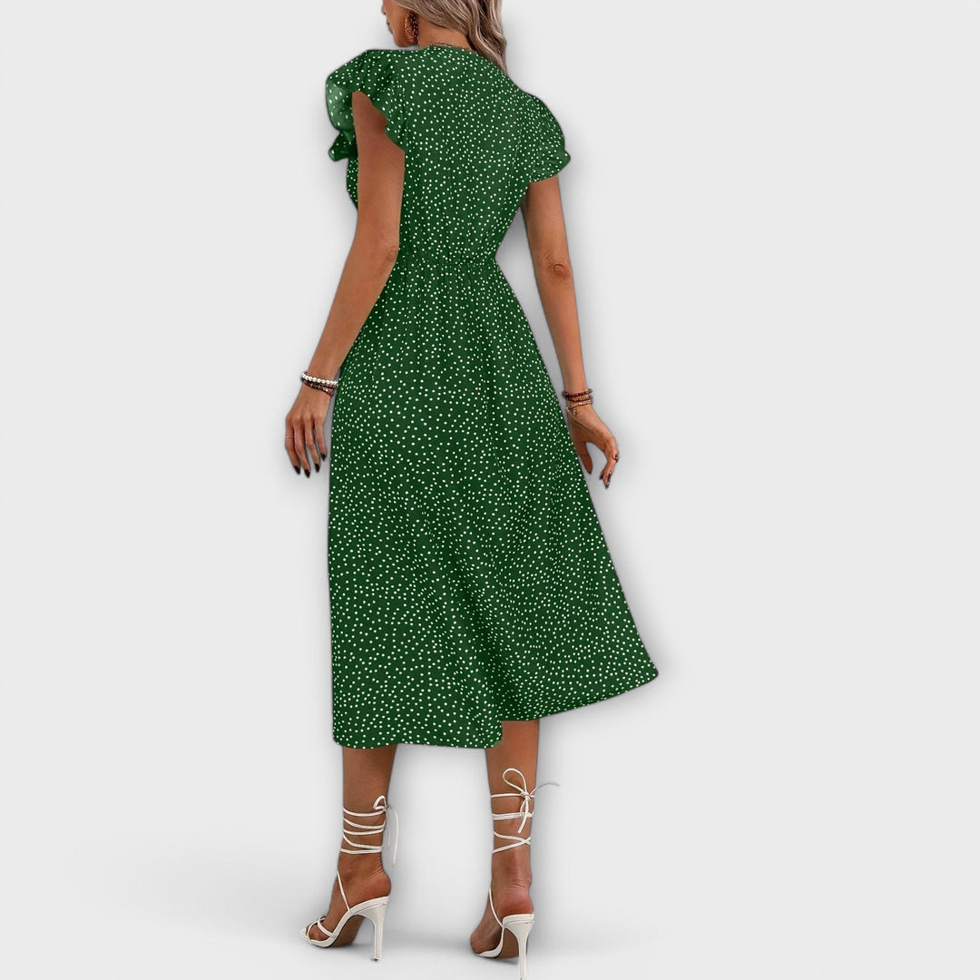 Tyylikäs polka tetri midi mekko