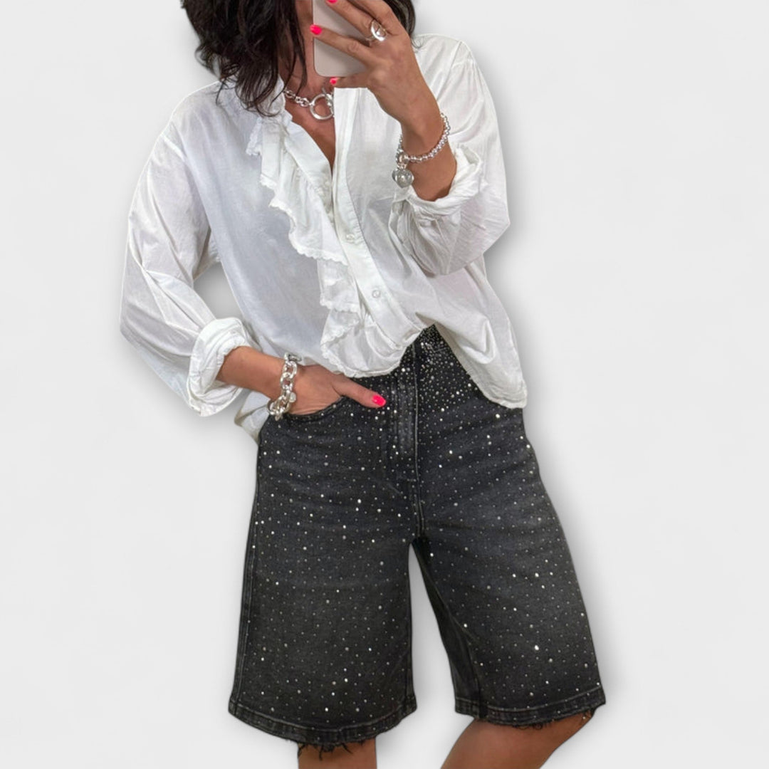 Amaris - Bermuda-shortsit rhinestoneilla