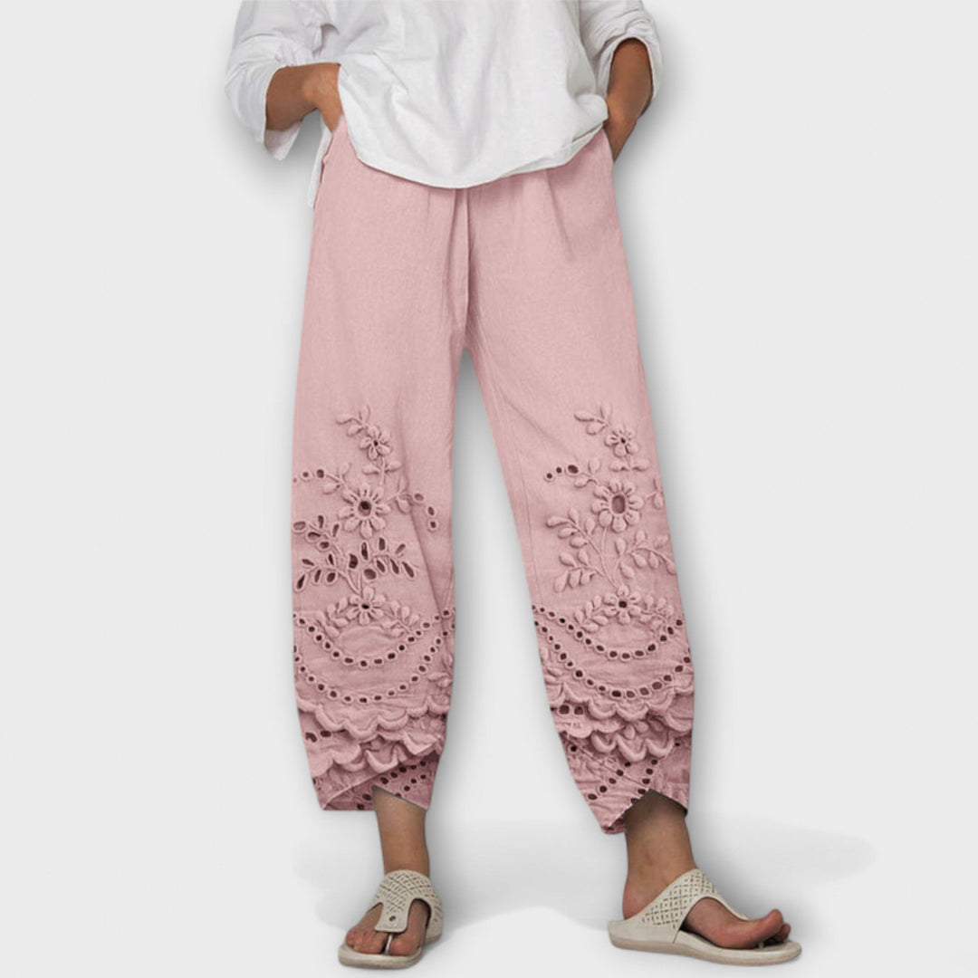 Chloe – Tyylikkäät Painokuvioidut Tapered-Housut
