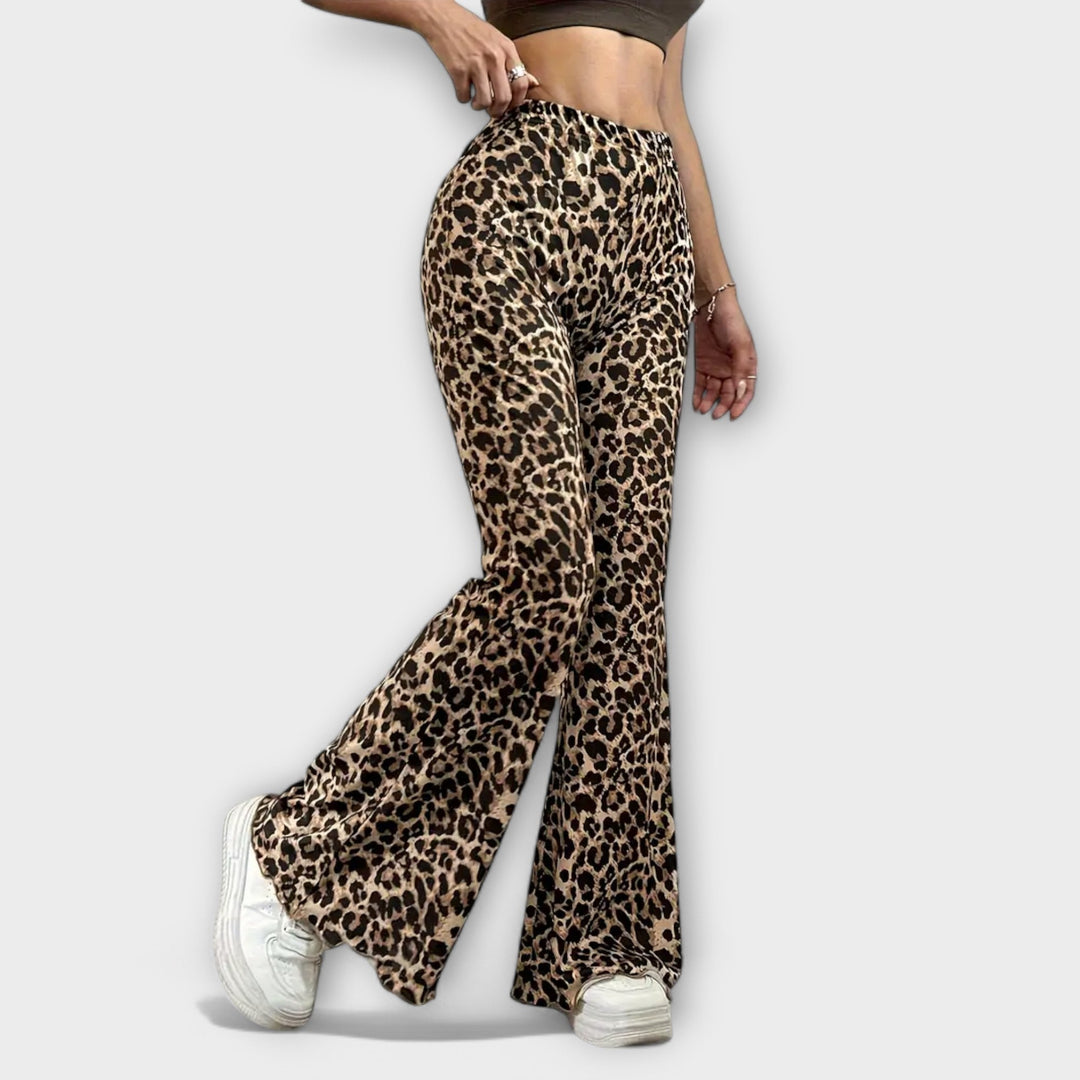 Leopardi-kuvioiset bootcut-housut