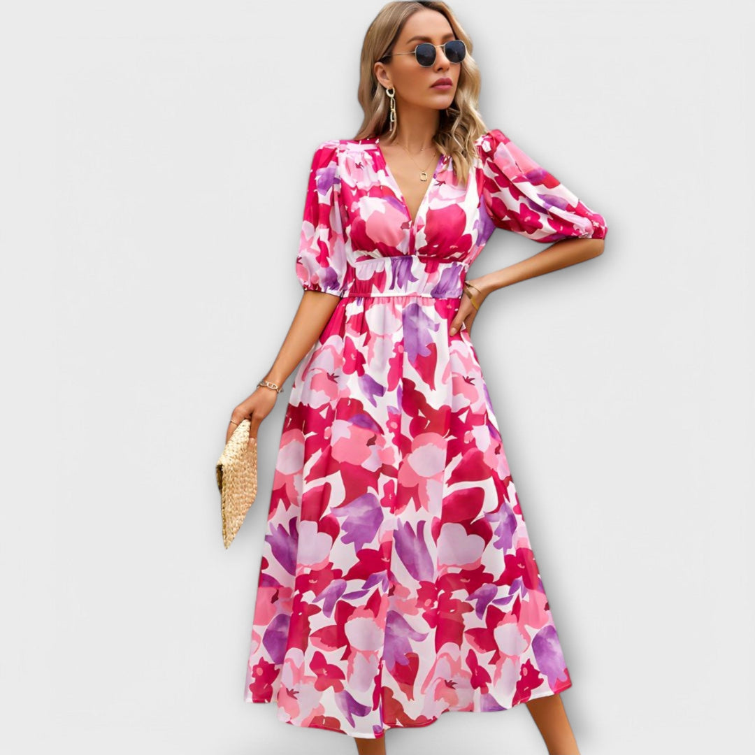 Abstrakti Maxi-mekko pufhihoilla