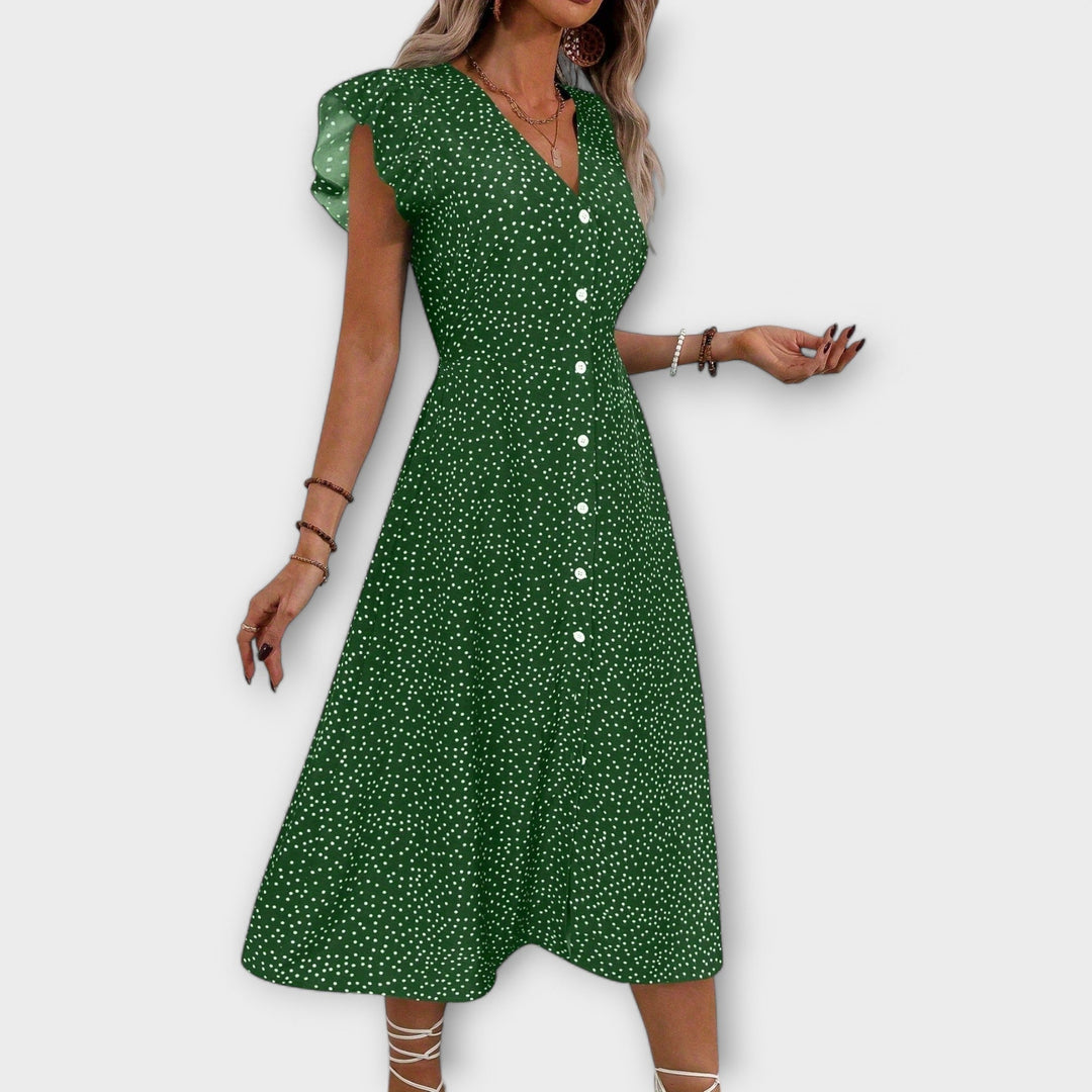 Tyylikäs polka tetri midi mekko