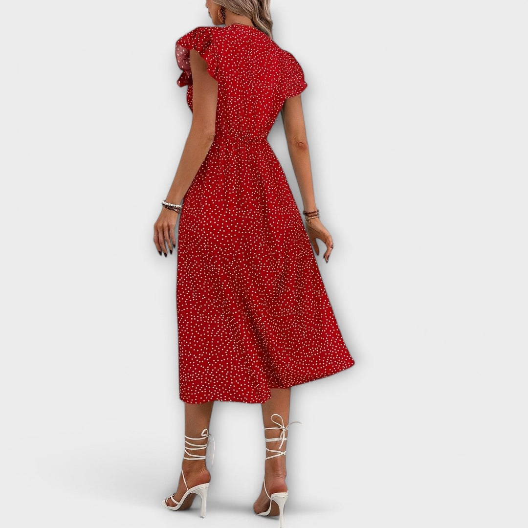 Tyylikäs polka tetri midi mekko