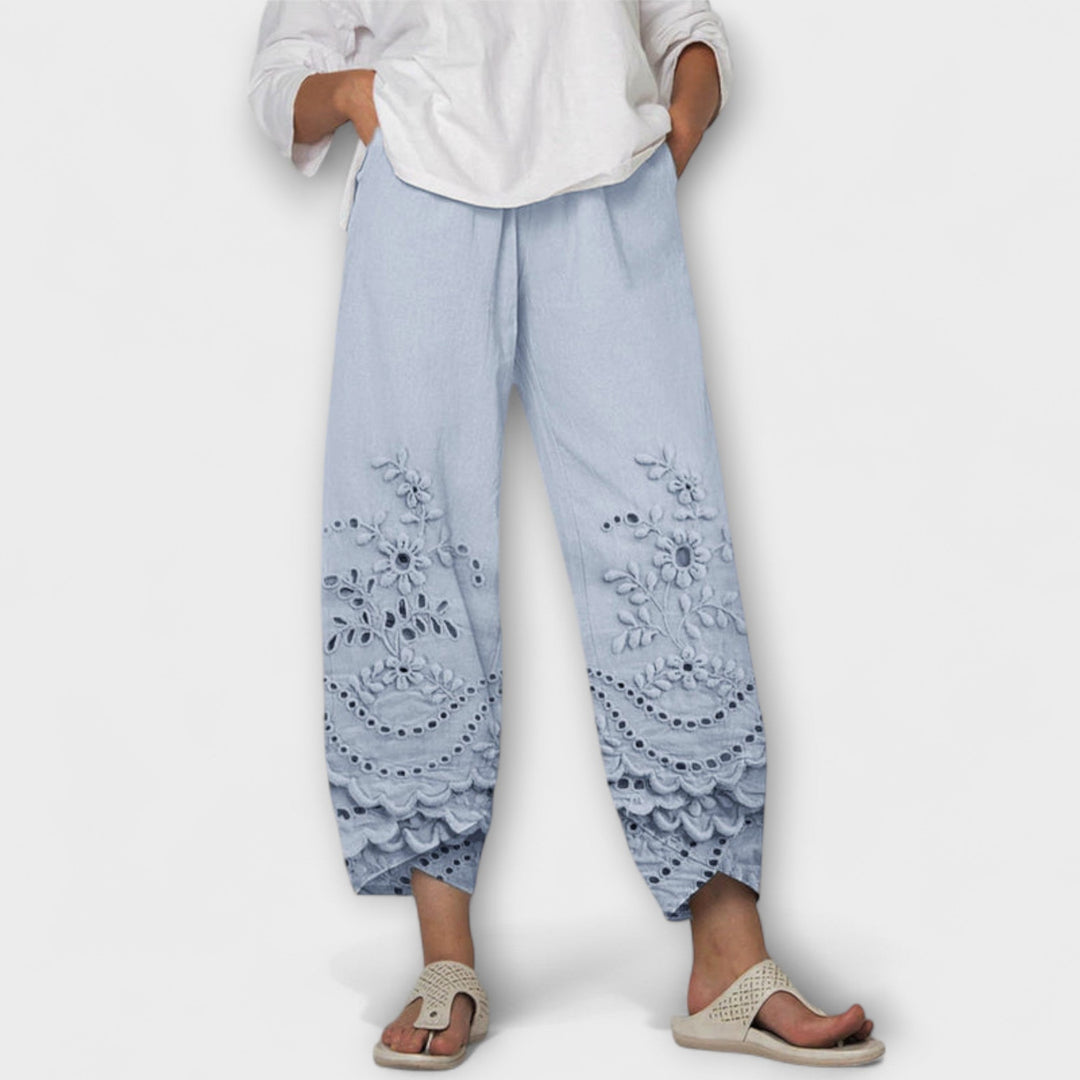 Chloe – Tyylikkäät Painokuvioidut Tapered-Housut