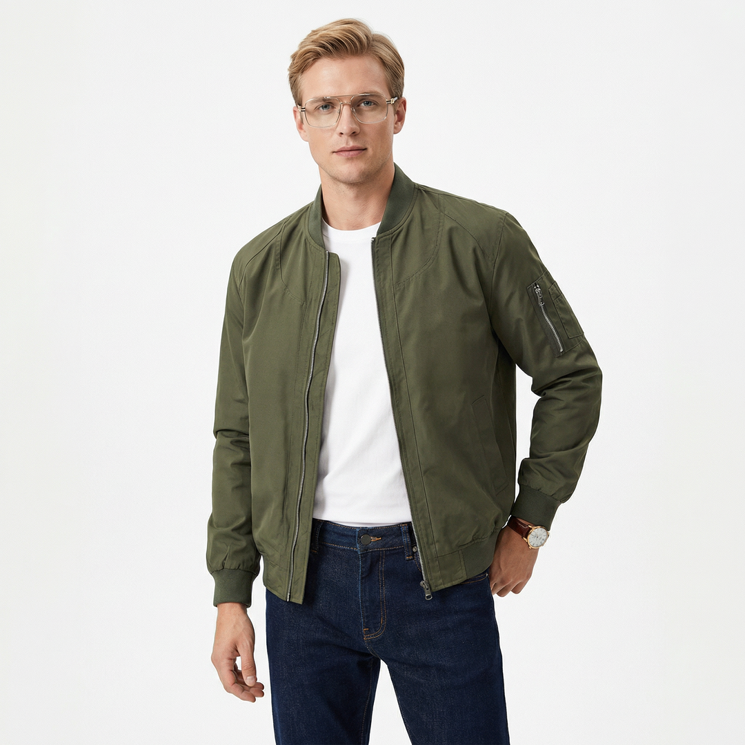 Tyylikäs ja moderni miesten bomber-takki arkipäivään
